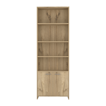 Biblioteca Con Dos Puertas Y  Cinco Repisas, FM Furniture, Cafe Claro