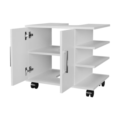 Mueble Baño Piso Lavamanos Con Dos Puertas, FM Furniture, Blanco