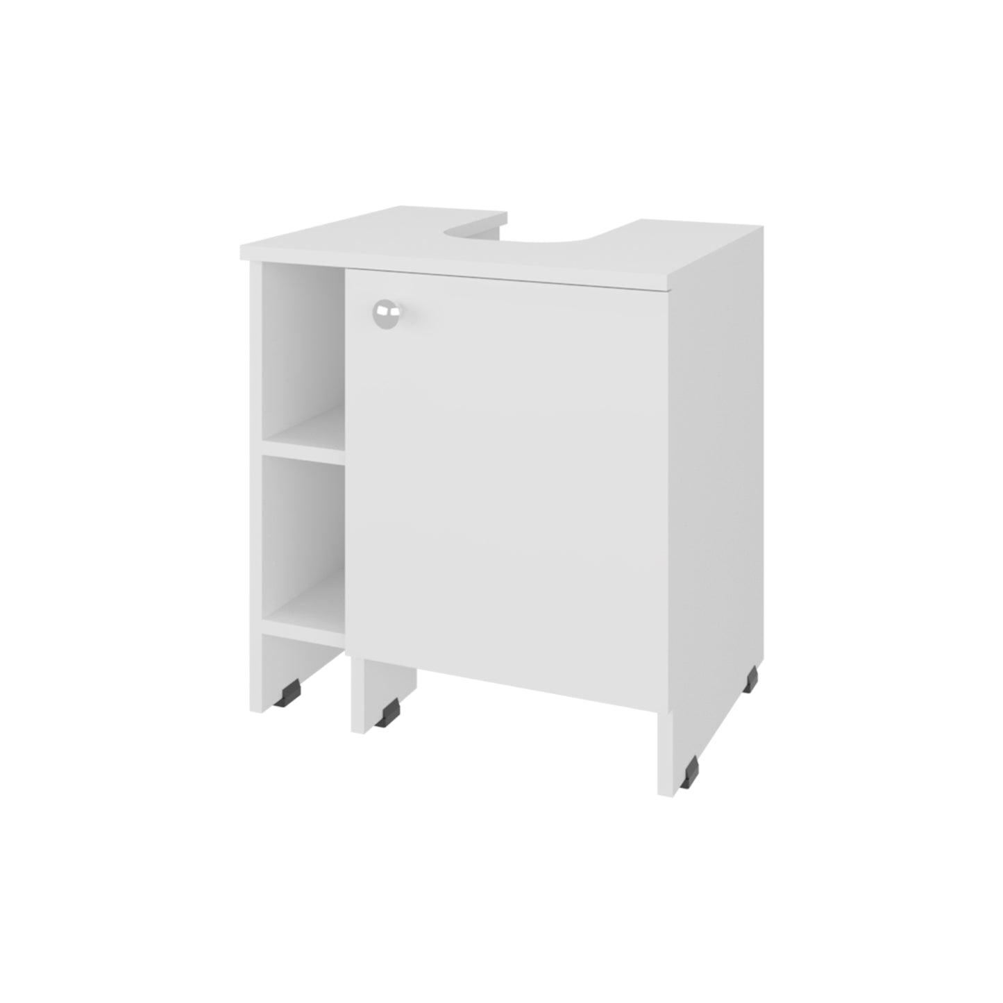 Mueble Baño Piso Lavamanos Una Puerta , FM Furniture, Blanco