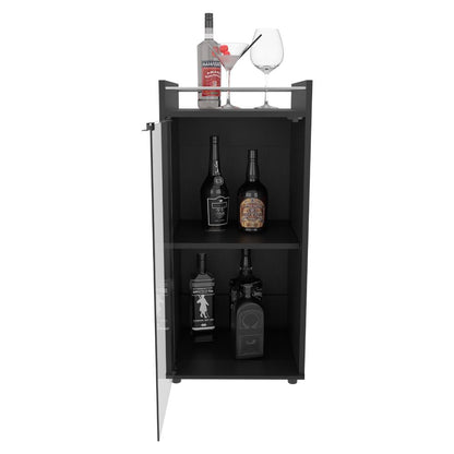 Bar Bajo Theba Una Puerta Vidrio, Negro