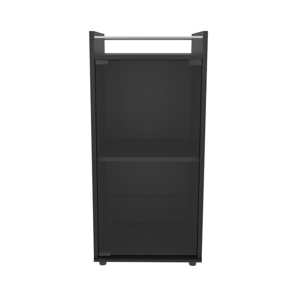 Bar Bajo Theba Una Puerta Vidrio, Negro