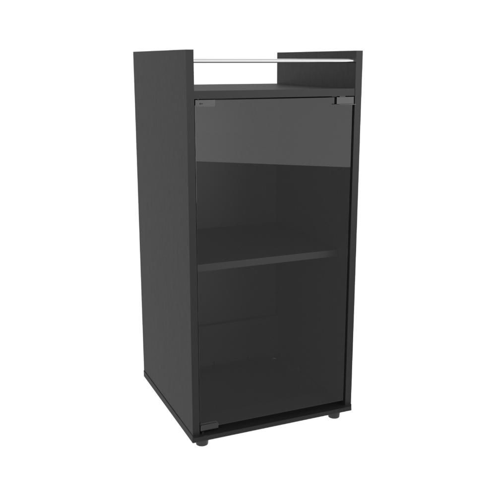 Bar Bajo Theba, Wengue, con espacio para botellas de vino y copas