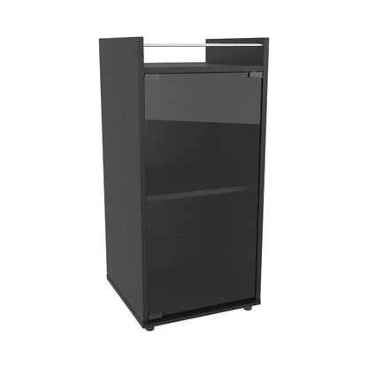 Bar Bajo Theba, Wengue, con espacio para botellas de vino y copas