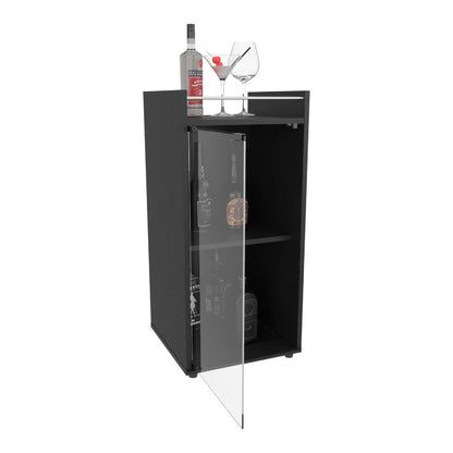 Bar Bajo Theba Una Puerta Vidrio, Negro