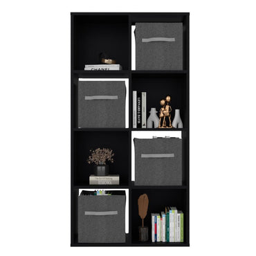 Biblioteca Organizadora Cubik Con Cuatro Cubos En Tela, Gris y Wengue