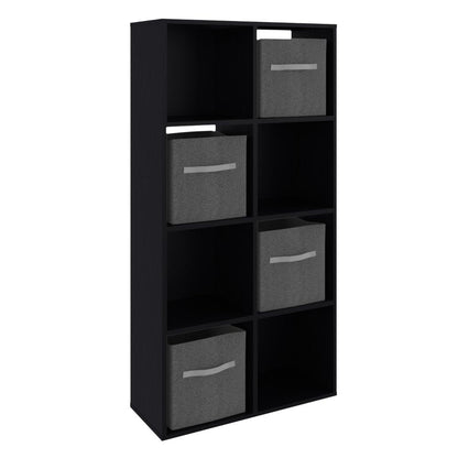 Biblioteca Organizadora Cubik Con Cuatro Cubos En Tela, Gris Wengue