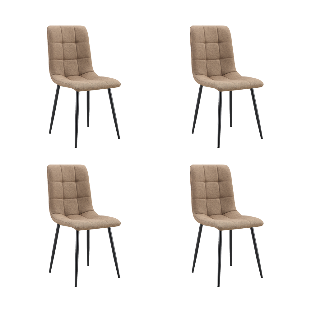 Set de 4 Sillas Flex, Color Marrón, con Espaldar y Diseño Moderno