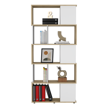 Biblioteca Noah, Macadamia y Blanco Vainilla, con Variedad de Entrepaños