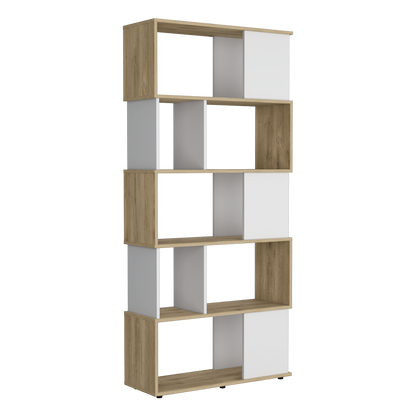 Biblioteca Noah, Macadamia y Blanco Vainilla, con Variedad de Entrepaños