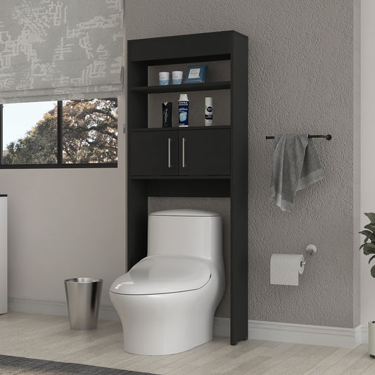 Optimizador De Baño Con Dos Puertas, FM Furniture 008N, Negro