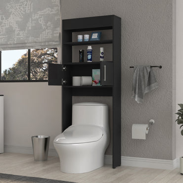 Optimizador De Baño Con Dos Puertas, FM Furniture 008N, Negro