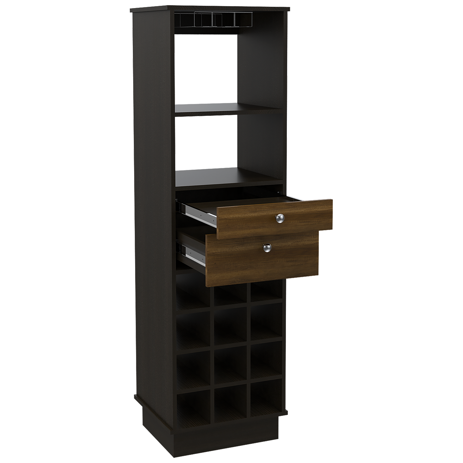 Bar Classic Color Caramelo Wengue y Negro Para Sala De Estar