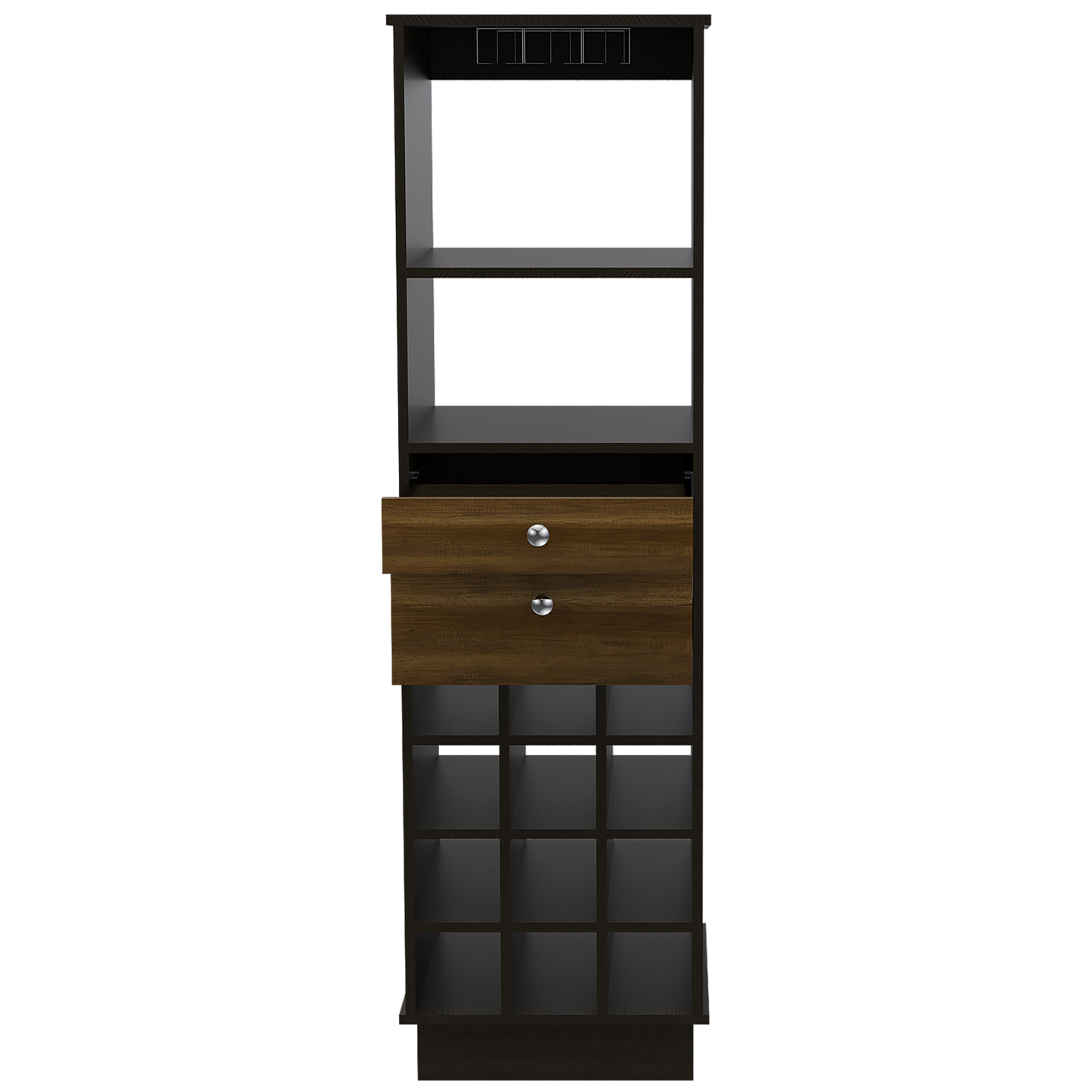 Bar Classic Color Caramelo Wengue y Negro Para Sala De Estar