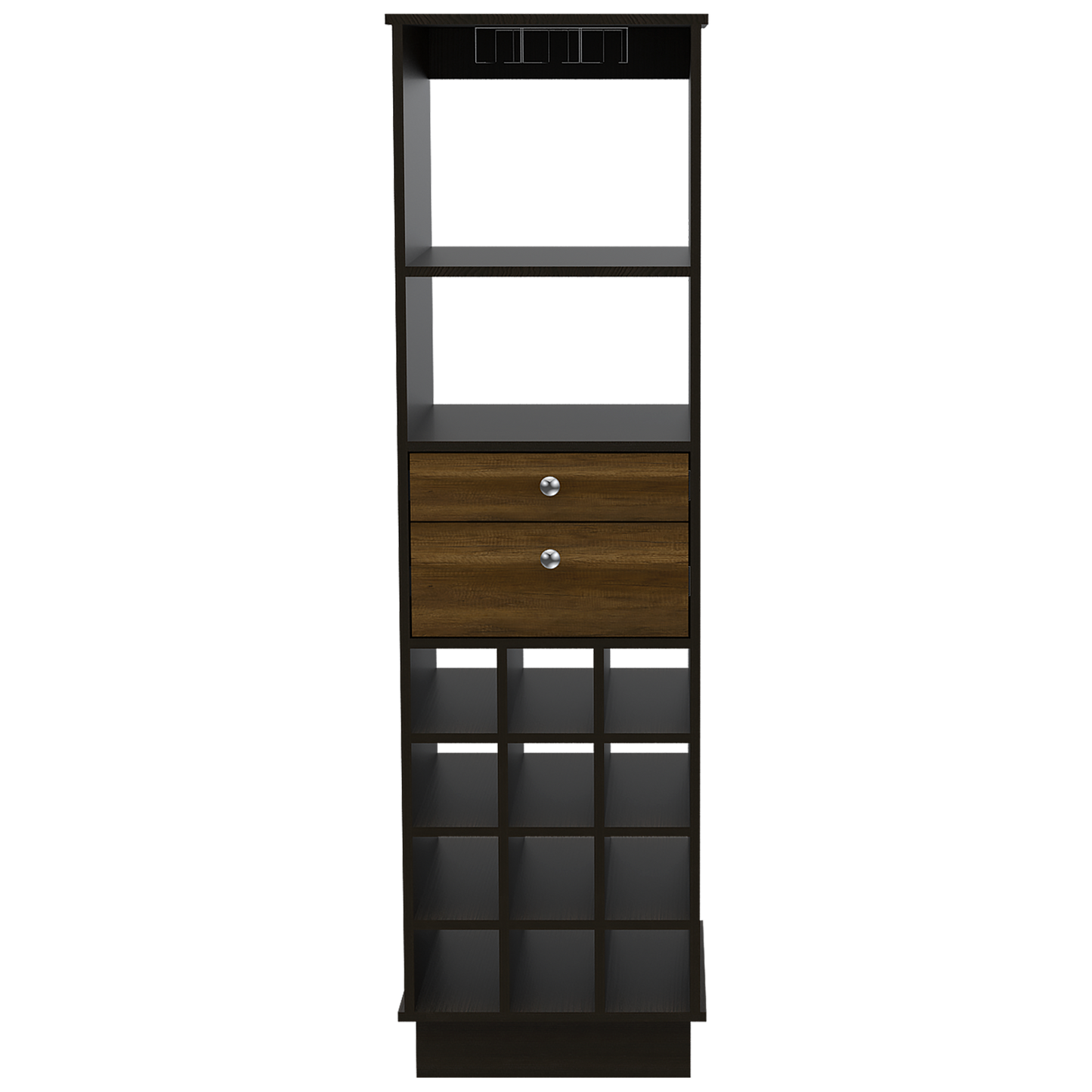 Bar Classic Color Caramelo Wengue y Negro Para Sala De Estar