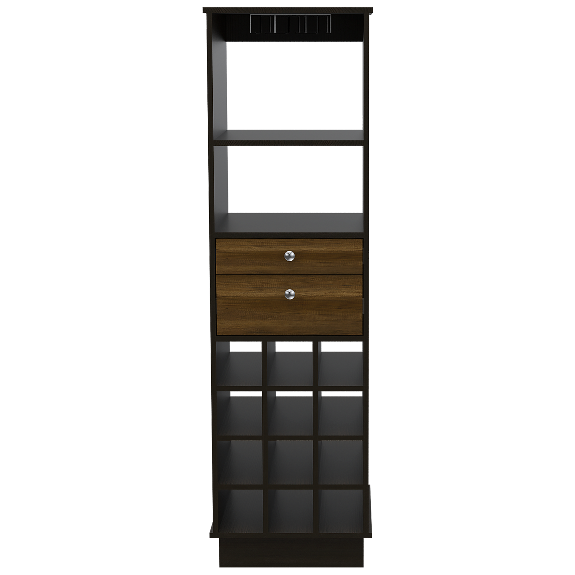 Bar Classic Color Caramelo Wengue y Negro Para Sala De Estar