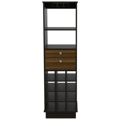 Bar Classic Color Caramelo Wengue y Negro Para Sala De Estar