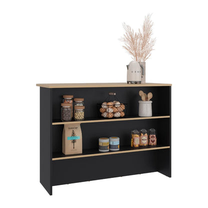 Isla De Cocina Fendi, Negro y Café Claro