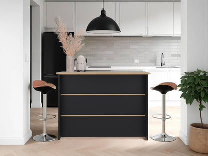 Isla De Cocina Fendi, Negro y Café Claro