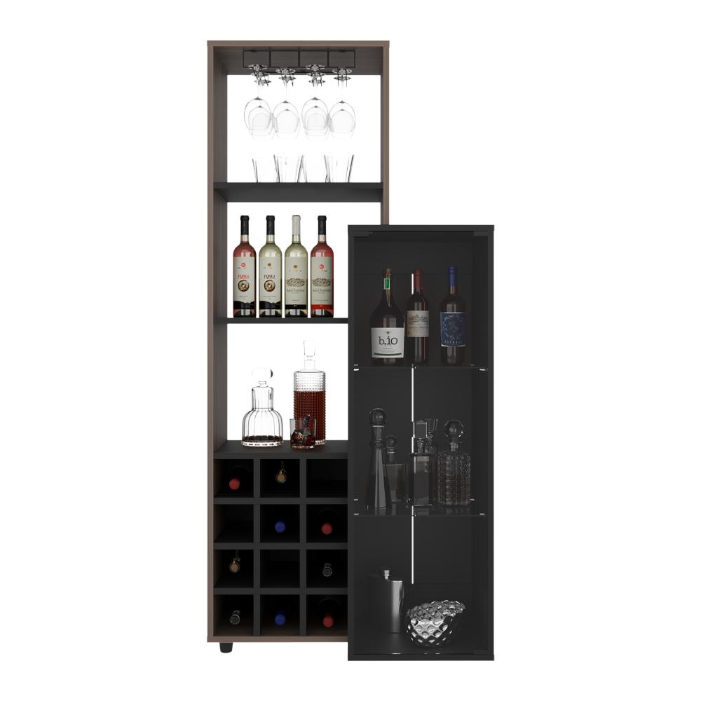 Bar Ozzy Una Puerta De Vidrio Con Cava Para Doce Vinos Y Copero, Wengue / Milan