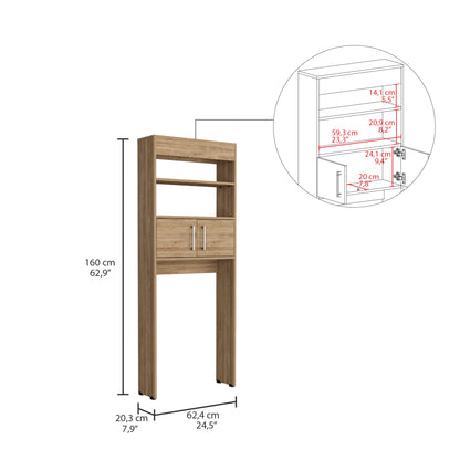 Combo Madrid, Miel, incluye mueble de lavamanos, mueble auxiliar y optimizador