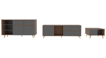Combo Salem, Miel y Plomo, incluye rack TV, bife y mesa centro