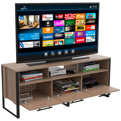 Combo Magnum, Miel, incluye rack TV, biblioteca, bar y mesa centro
