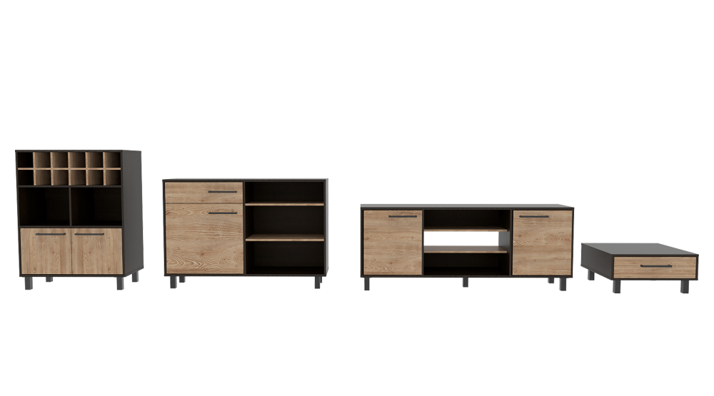 Combo Kaia, Kaia, incluye rack TV, bar, bife y mesa centro