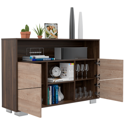 Combo Fraktal, Habano y Miel, incluye rack TV, biblioteca, arrimo y mesa centro