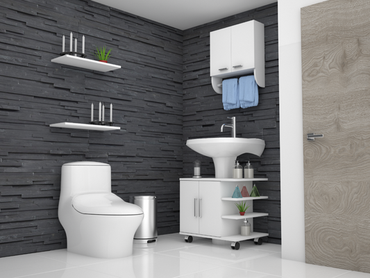 Combo Bicolor, Blanco, incluye botiquin bath 28, optimizador, mueble lavamanos y auxiliar (vista 2)