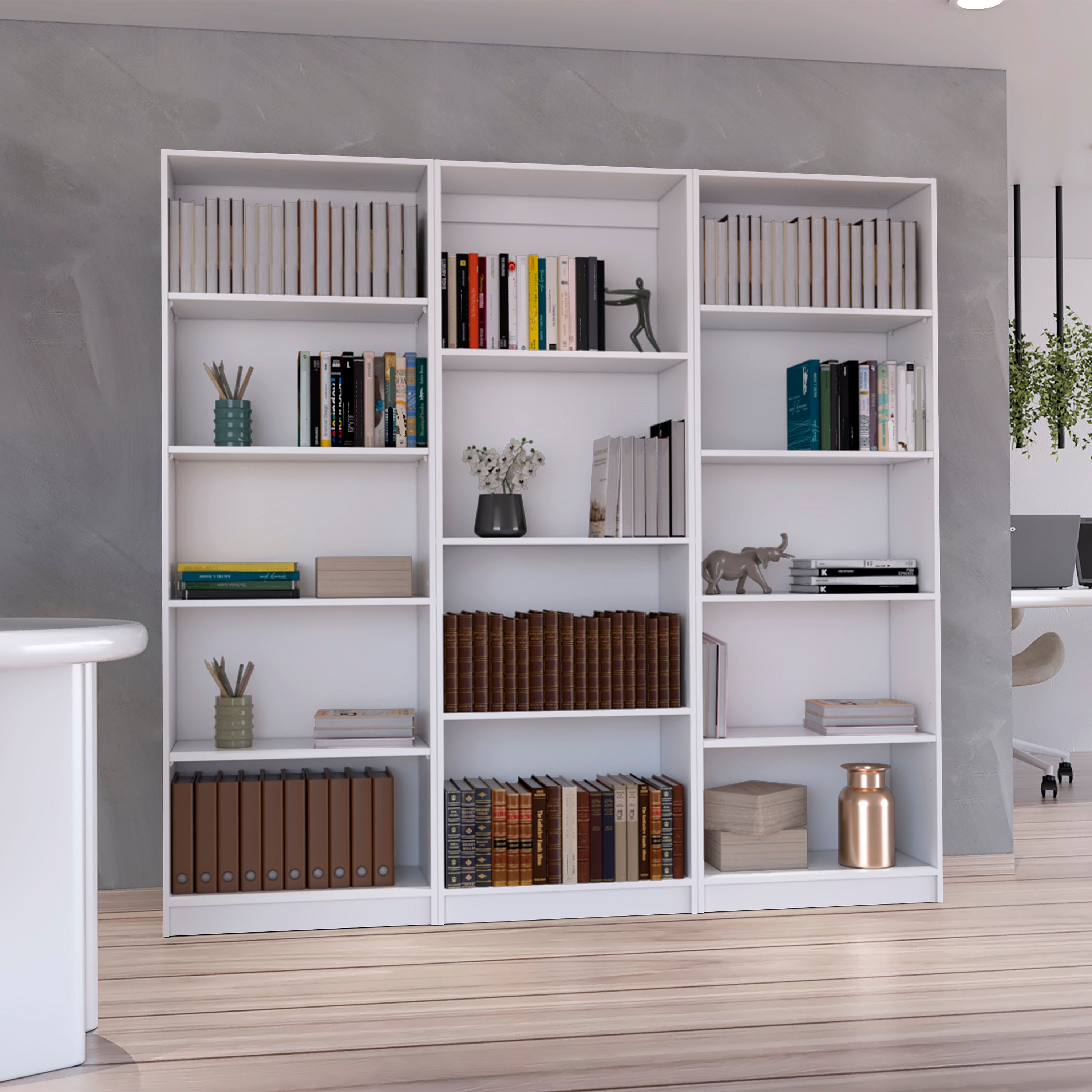 Combo Home, Estante Colección 16, Blanco, con tres estantes (vista 2)