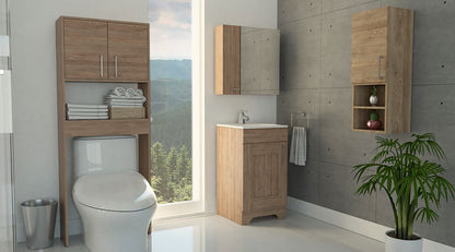 Combo Barcelona, Miel, incluye botiquín, mueble lavamanos baño y muro