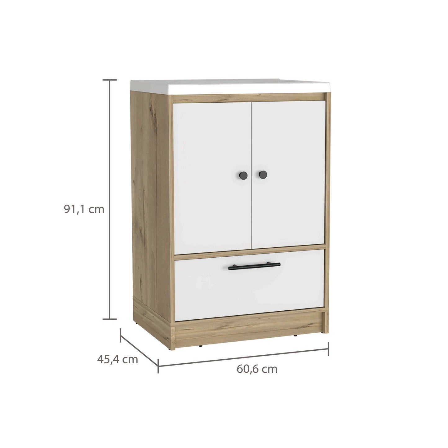 Combo Bicolor, Duna y Blanco, incluye mueble lavamanos y optimizador