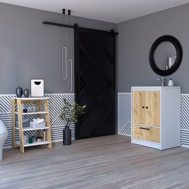Combo Bicolor, Blanco y Duna, incluye mueble lavamanos y optimizador