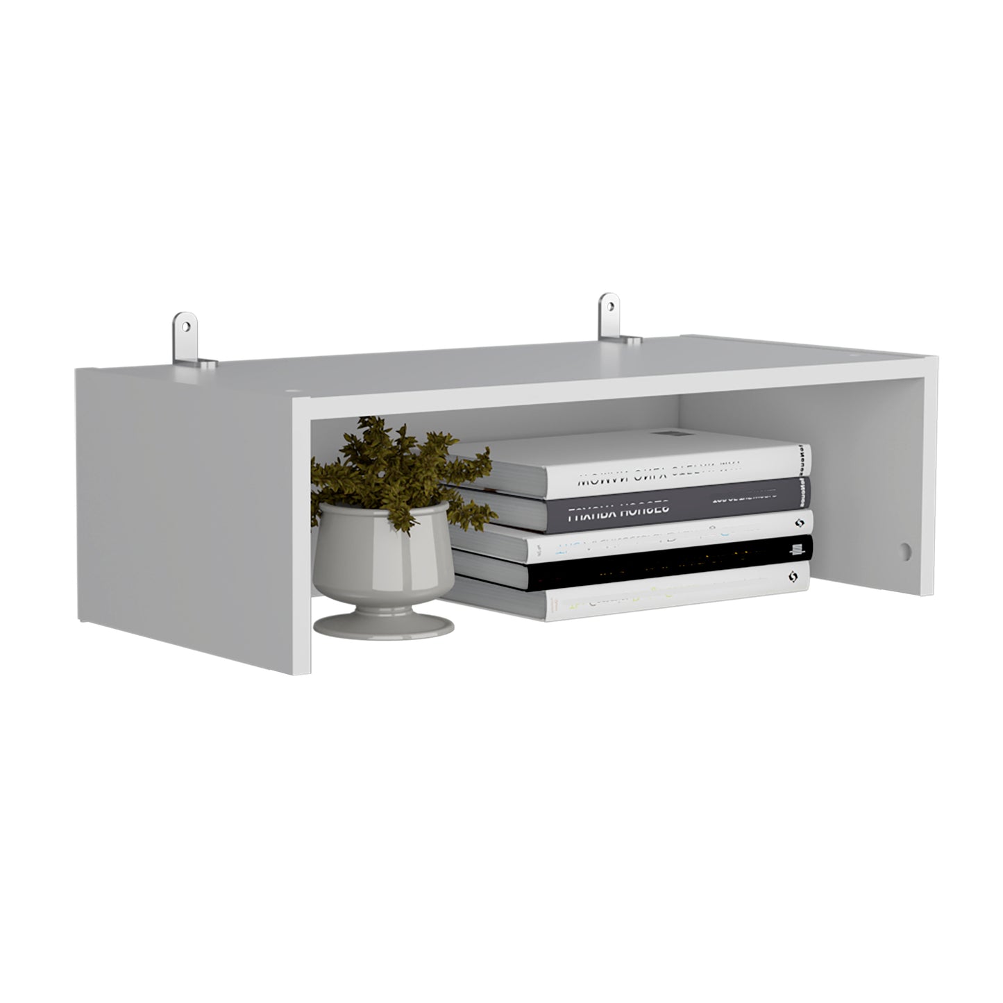 Combo Home, Estante Colección 25, Blanco, con dos estantes