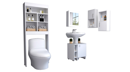 Combo Bicolor, Blanco, incluye botiquin bath 47-b, optimizador lavamanos y auxiliar