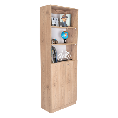 Combo Home, Estante Colección 27, Macadamia, con tres estantes