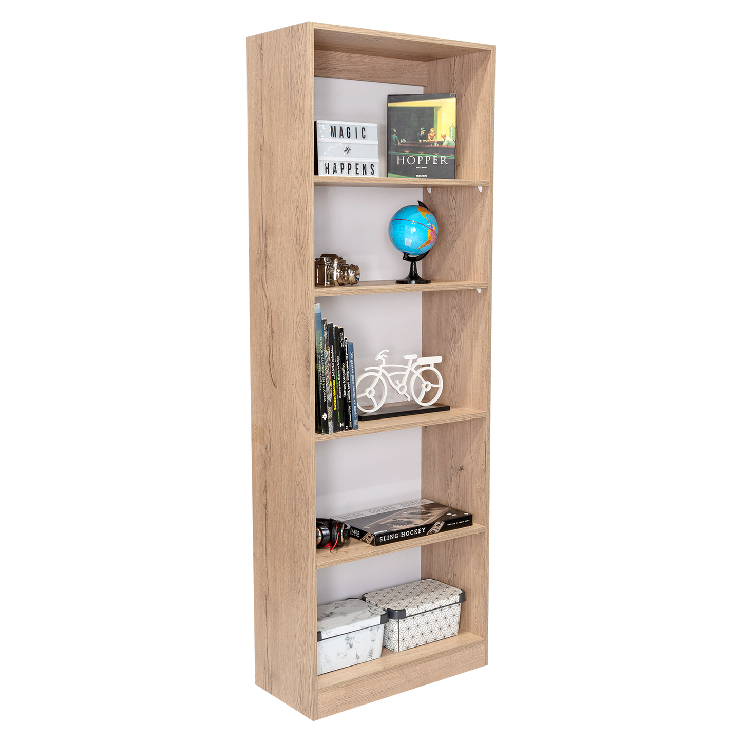 Combo Home, Estante Colección 27, Macadamia, con tres estantes