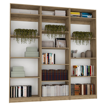 Combo Home, Estante Colección 28, Macadamia, con tres estantes