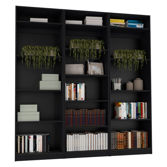 Combo Home, Estante Colección 28, Wengue, con tres estantes