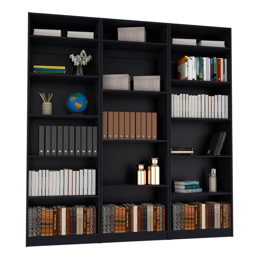 Combo Home, Estante Colección 31, Wengue, con tres estantes