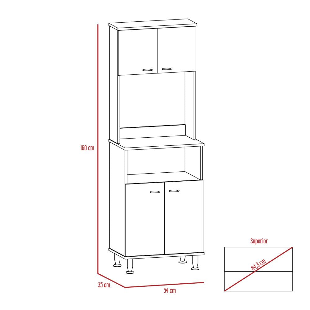 Combo Kitchen, Wengue y Blanco, incluye mueble microondas 54, barra y optimizador