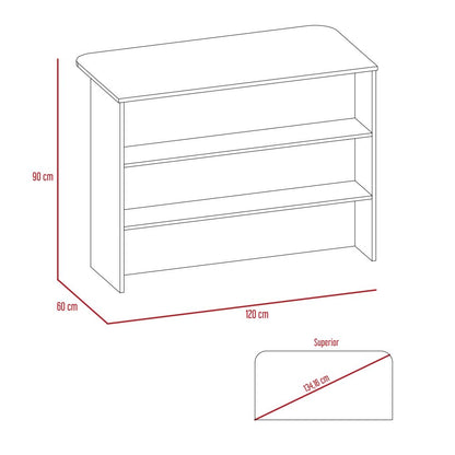 Combo Kitchen, Wengue y Blanco, incluye mueble microondas 54, barra y optimizador