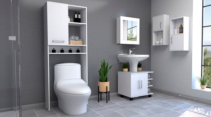 Combo Bicolor, Blanco, incluye botiquin bath 47-b, optimizador, mueble lavamanos y auxiliar