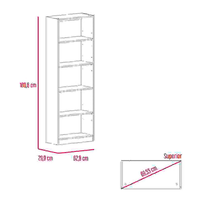 Combo Home, Estante Colección 28, Macadamia, con tres estantes