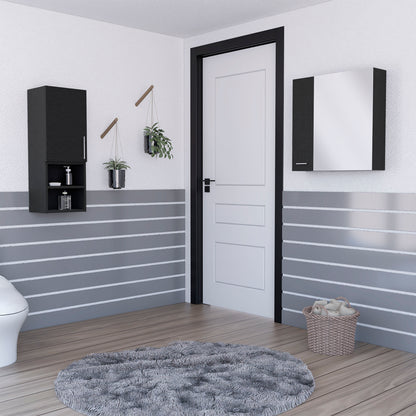 Combo Barcelona, Wengue, incluye botiquin con espejo y mueble auxiliar