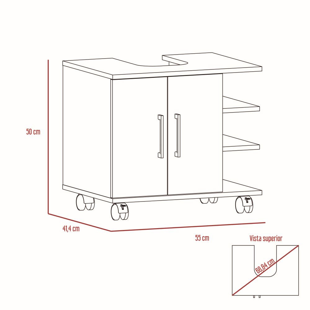 Combo Bath Rovere y Blanco, incluye espejo, optimizador lavamanos y baño