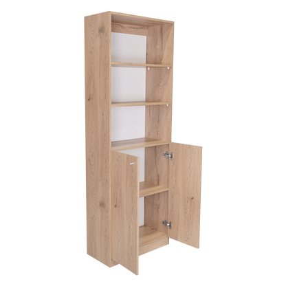 Combo Home, Estante Colección 5, Macadamia, con un estante de dos puertas