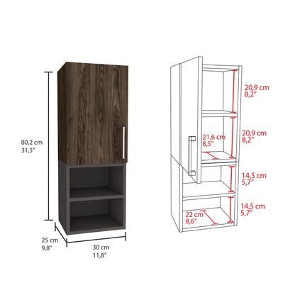 Combo Madrid, Coñac, incluye espejo flotante y mueble auxiliar