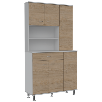 Combo Kitchen, Rovere y Blanco, incluye mueble cocina 60, barra y optimizador