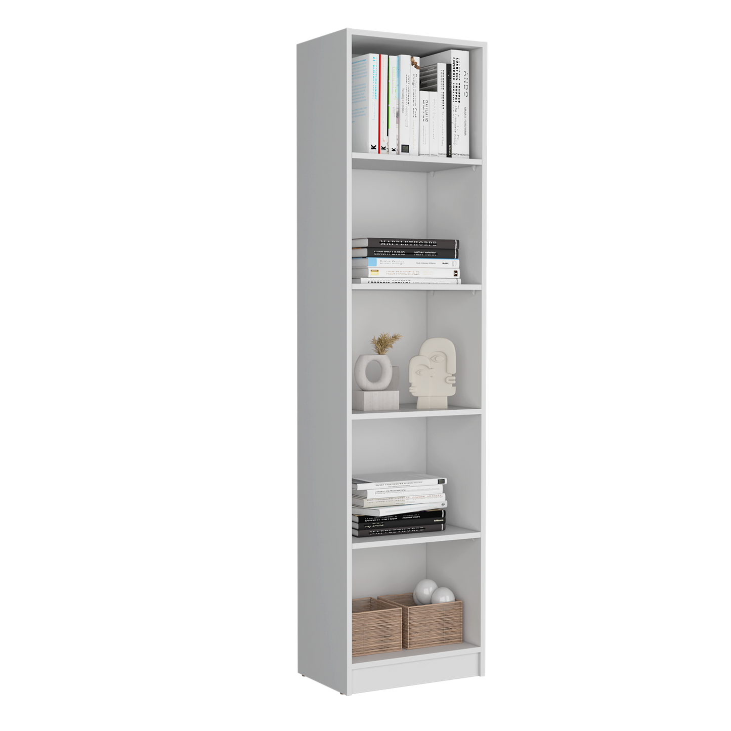 Combo Home, Estante Colección 6, Blanco, con un estante de dos puertas